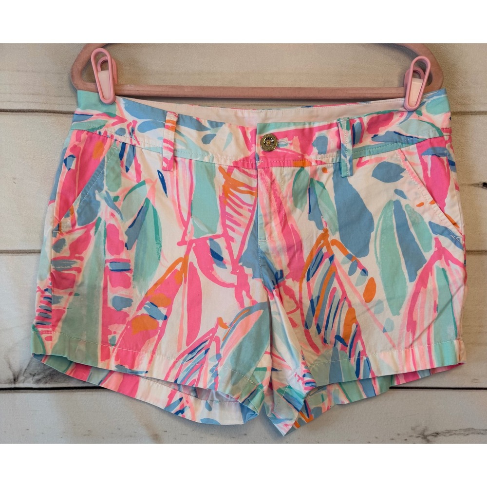 Lilly Pulitzer Callahan Shorts Womens 10 Multicolor Abstract Tropical 19277
